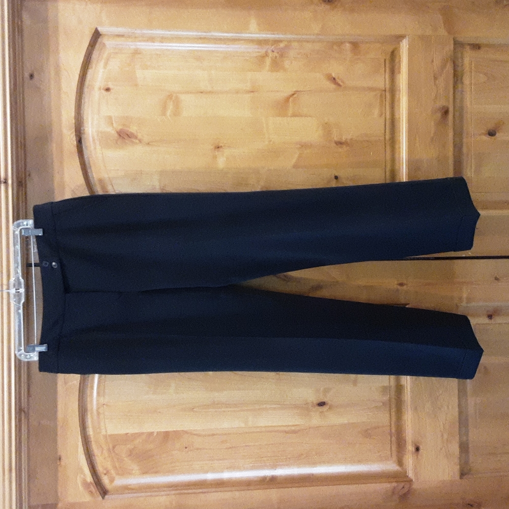 Black  Wide Leg Trousers with Cuff | Thalian